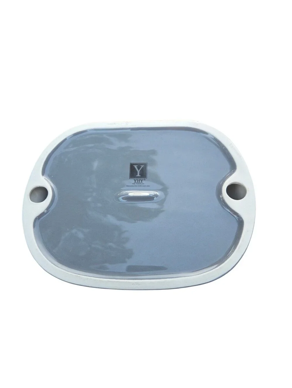 Y by YHY Ceramic Elevated Slow Feeder Cat Bowl w/Playful Fishbone